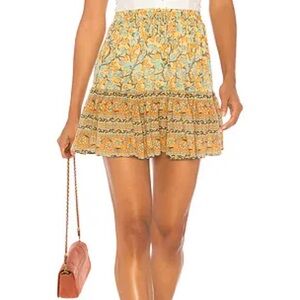 Spell Delirium Yellow and Orange Floral Mini Skirt